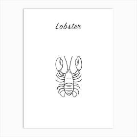 B&W Lobster 2 Poster Art Print