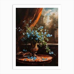 Baroque Floral Still Life Forget Me Nots 6 Art Print