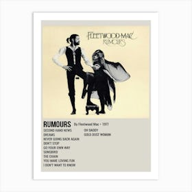 Rumours By Fleetwood Mac Art Print