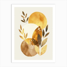 Golden Leaves Canvas Print 3 Art Print