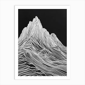 Beinn Dorain Mountain Line Drawing 3 Art Print