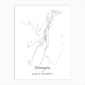 Omegna,Italy Minimalist Map Art Print