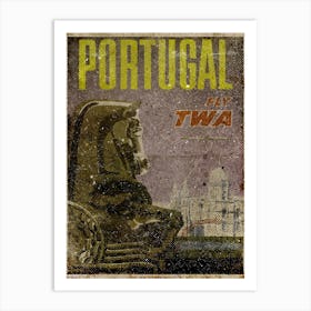 Vintage Travel Poster ― Portugal Fly Twa Art Print