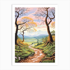 The South Tyne Trail England Hike Illustration Art Print