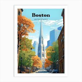 Boston United States Bridge Travel Art Art Print