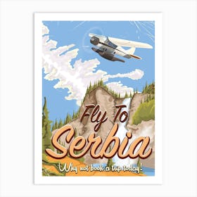 Fly To Serbia Art Print