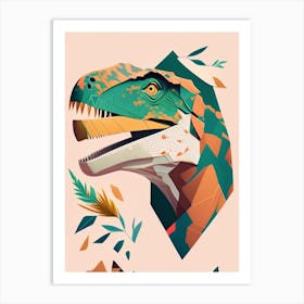 Sinraptor Terrazzo Style Dinosaur Art Print