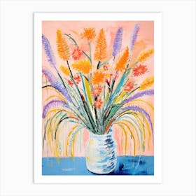 Flower Painting Fauvist Style Fountain Grass 3 Art Print