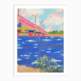 Pink Bridge Art Print