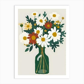 Daisies In A Vase 2 Art Print