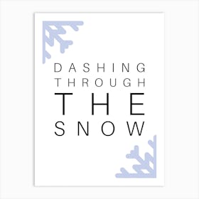 Dashing Through The Snow Typography Word Art Print