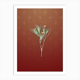 Vintage Witsenia Maura Botanical on Falu Red Pattern n.1242 Art Print