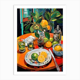 Lemons On The Table 1 Art Print