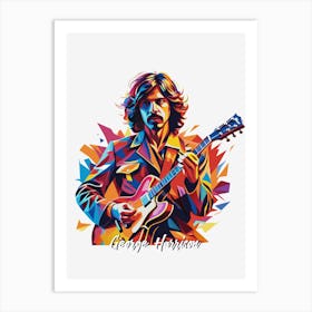 The Beatles George Harrison 02 Portrait Music Icon WPAP Pop Art Style Art Print