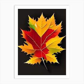 Maple Leaf Vibrant Inspired 2 Art Print