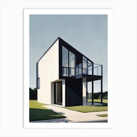 Minimalist Modern House Illustration (61) Art Print