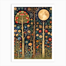 William Morris Moonlight In The Forest 49 Art Print