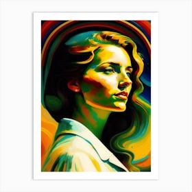 Woman With Long Hair Art Print