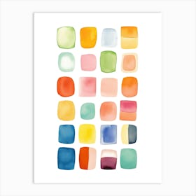 Watercolor Squares Art Print