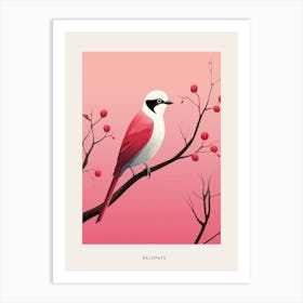 Minimalist Baldpate Bird Poster Art Print