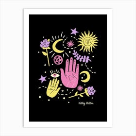 Palm Reader in Black Art Print