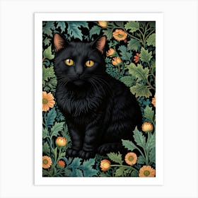 William Morris Black Cat Art Print