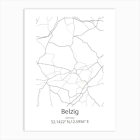 Belzig,Germany Minimalist Map Art Print