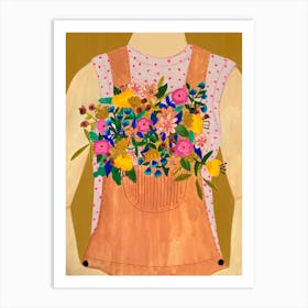 Dungarees With Flowers Art Print