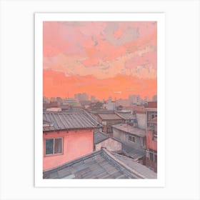 Seoul Rooftops Morning Skyline 4 Art Print