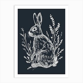 Tans Rabbit Minimalist Illustration 4 Art Print