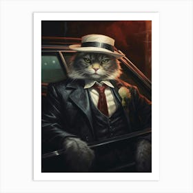 Gangster Cat American Curl 3 Art Print