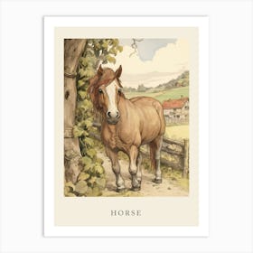 Beatrix Potter Inspired  Animal Watercolour Horse 2 Art Print