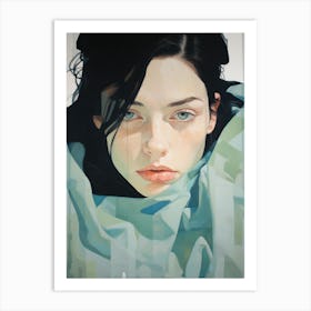 Girl With Blue Eyes Art Print