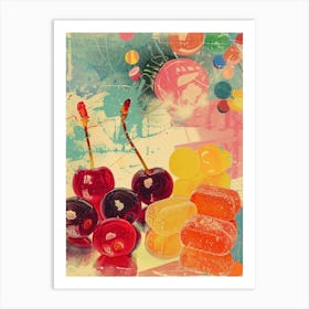 Candy Sweets Retro Collage 2 Art Print