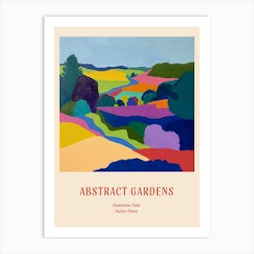 Colourful Gardens Dumbarton Oaks Usa Red Poster Art Print