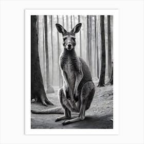 Kangaroo In The Forest Art Print