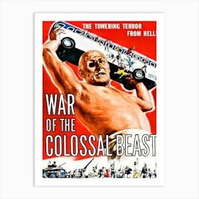 Fantasy Horror Movie Poster, War Of The Colossal Beast Art Print