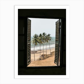 View From A Window On The Beach Of Ghana Art Print