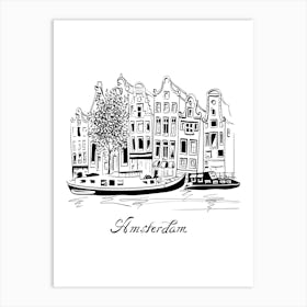 Amsterdam Cityscape Illustration Print Art Art Print