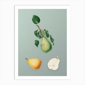 Vintage Winter Citron Botanical Art on Mint Green n.0033 Art Print