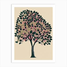 Linden Tree Colourful Illustration 1 Art Print