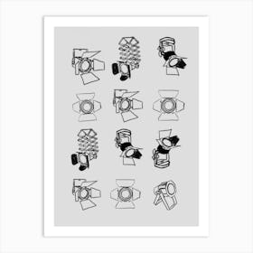 Set Of Camera Lights Art Print