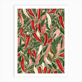 Chili Peppers Pattern Art Print