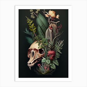 Animal Skull 2 Botanical Art Print