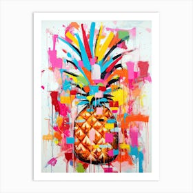 Fruit Fiesta: Pineapple Extravaganza in Graffiti Art Print