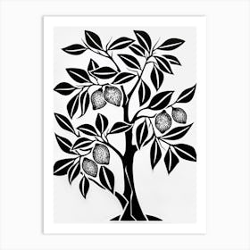 Lemon Tree Simple Geometric Nature Stencil 1 1 Art Print