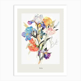 Iris 2 Collage Flower Bouquet Poster Art Print