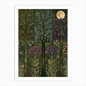 William Morris Moonlight In The Woods 47 Art Print