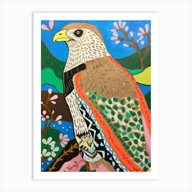 Maximalist Animal Painting Hawk 1 Art Print