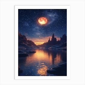 Moon Over Water 6 Art Print